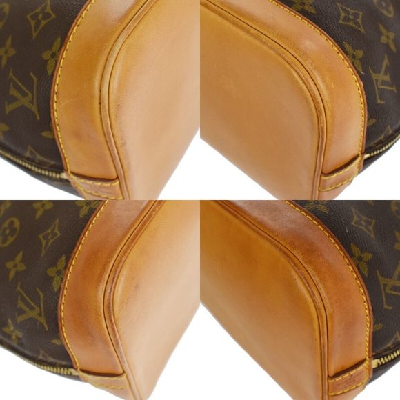 LOUIS VUITTON LV Logo Alma Hand Bag Monogram Leather Brown France - Picture 7 of 14